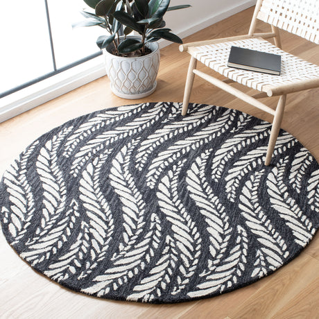 Safavieh Micro-Loop Mlp170H Charcoal/Ivory Area Rug