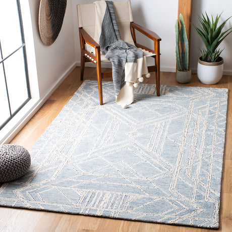 Safavieh Micro-Loop Mlp173M Light Blue/Ivory Area Rug