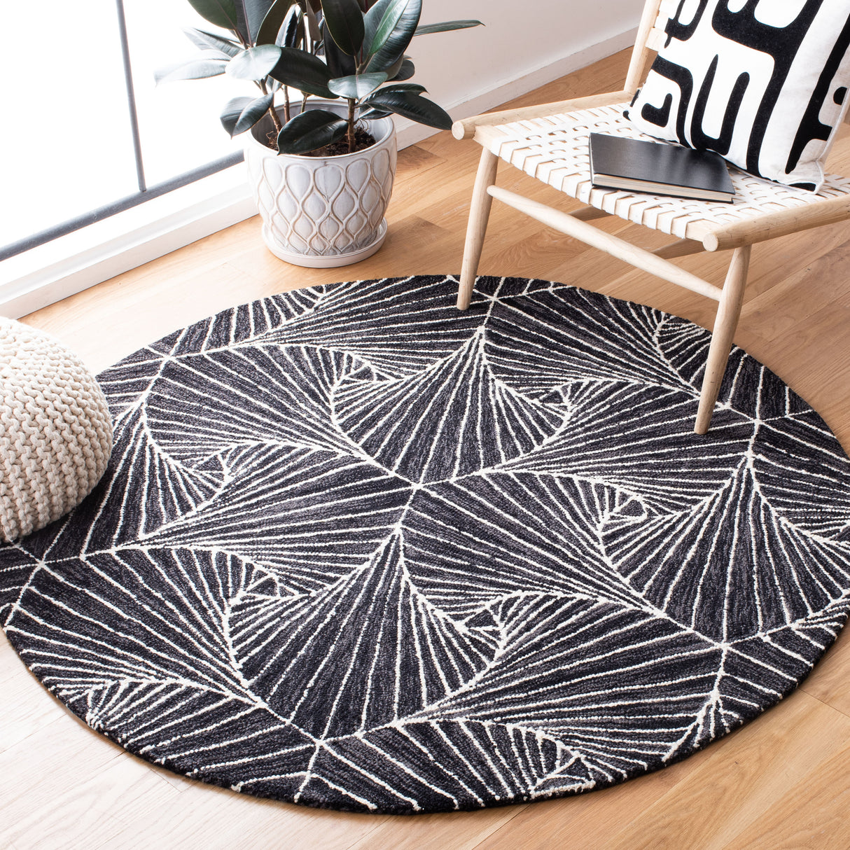 Safavieh Micro-Loop Mlp174H Charcoal/Ivory Rugs.