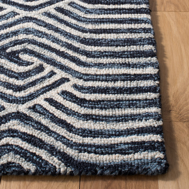 Safavieh Micro-Loop Mlp175M Dark Blue/Ivory Rugs.