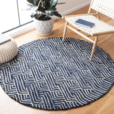 Safavieh Micro-Loop Mlp175M Dark Blue/Ivory Rugs.