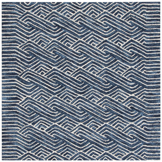 Safavieh Micro-Loop Mlp175M Dark Blue/Ivory Rugs.