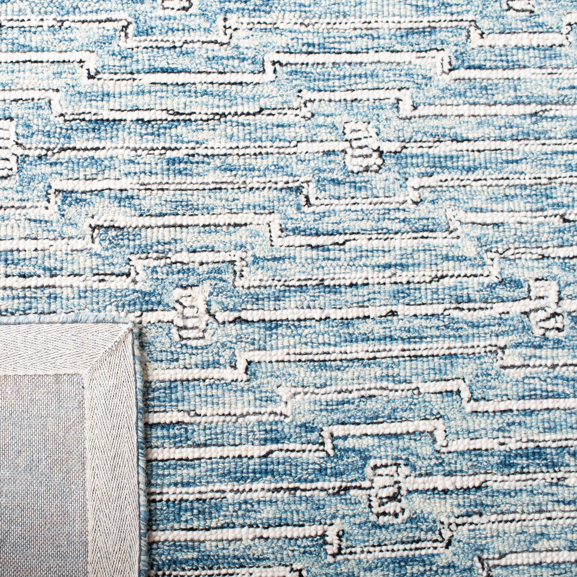 Safavieh Micro-Loop Mlp178M Light Blue/Ivory Area Rug