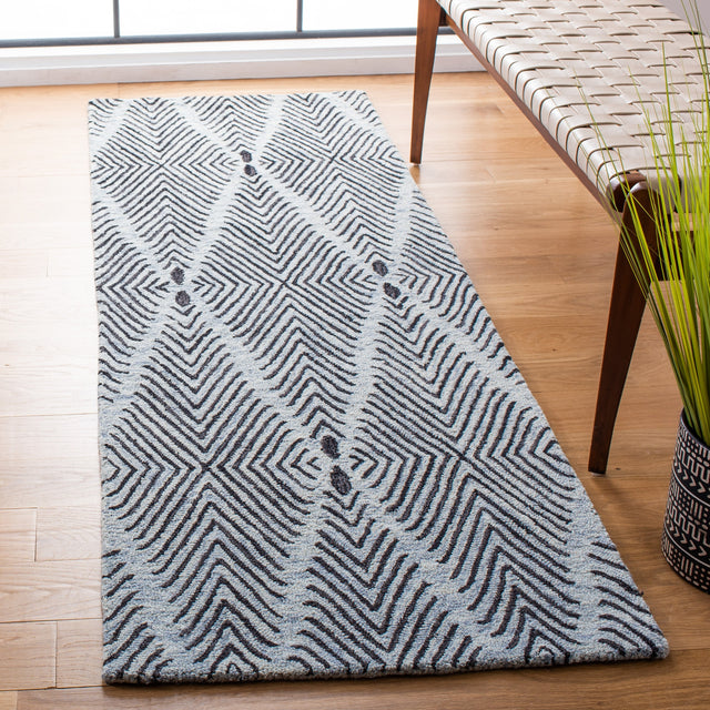 Safavieh Micro-Loop Mlp179M Light Blue/Charcoal Rugs.