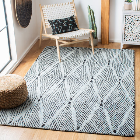 Safavieh Micro-Loop Mlp179M Light Blue/Charcoal Area Rug