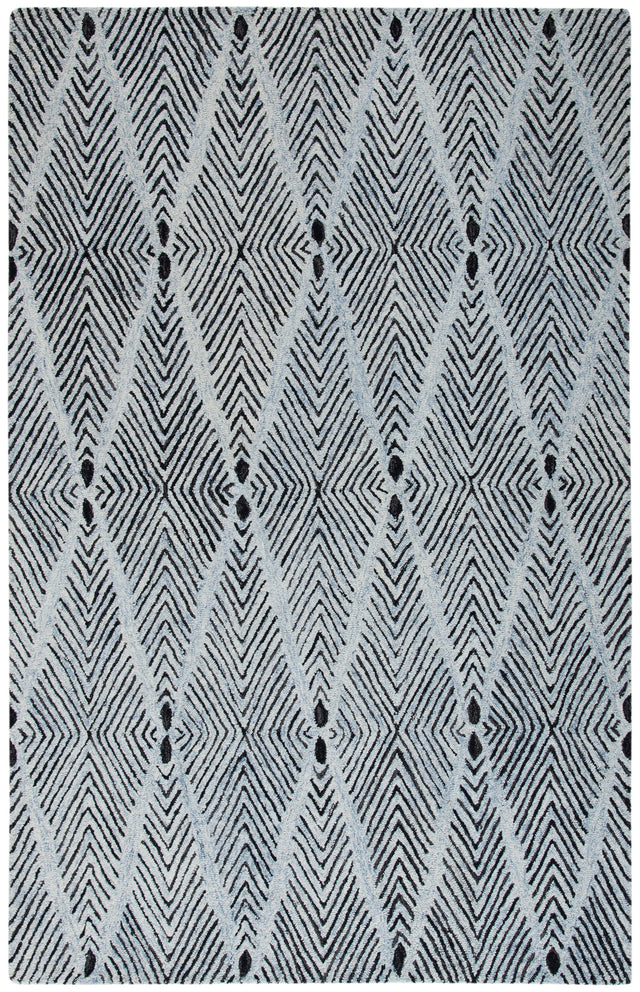Safavieh Micro-Loop Mlp179M Light Blue/Charcoal Rugs.