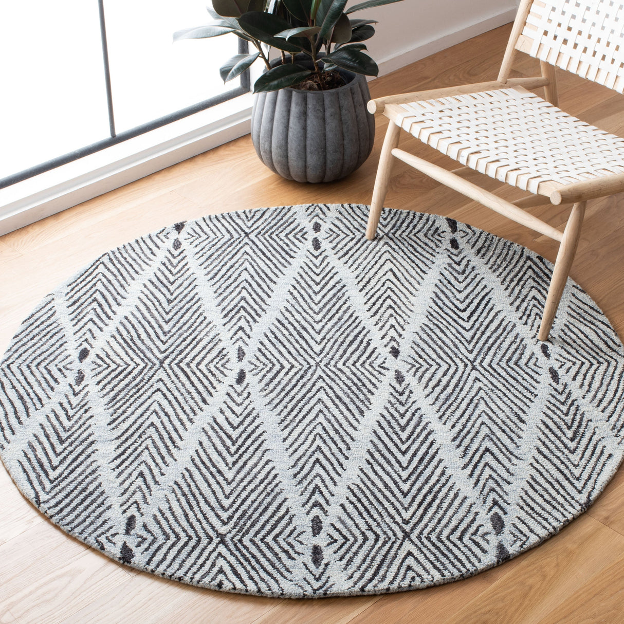 Safavieh Micro-Loop Mlp179M Light Blue/Charcoal Rugs.