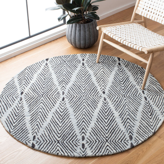Safavieh Micro-Loop Mlp179M Light Blue/Charcoal Rugs.