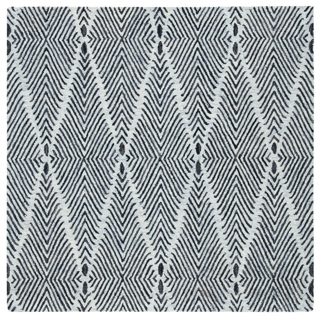 Safavieh Micro-Loop Mlp179M Light Blue/Charcoal Rugs.