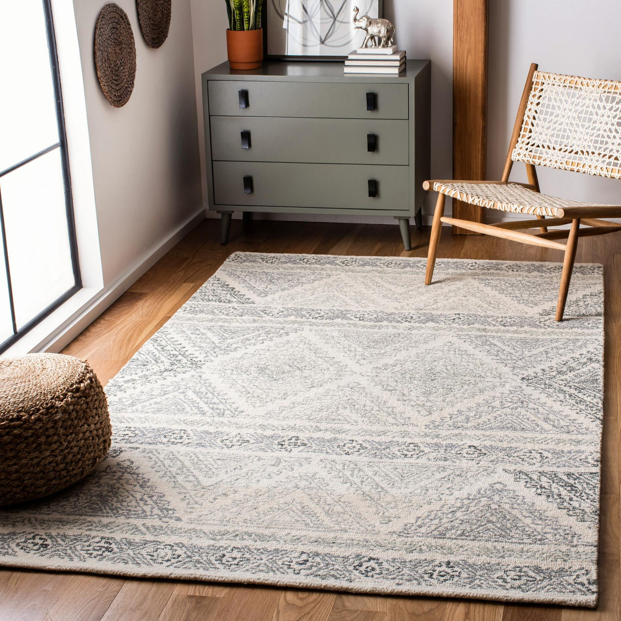 Safavieh Micro-Loop Mlp206A Ivory/Grey Rugs.
