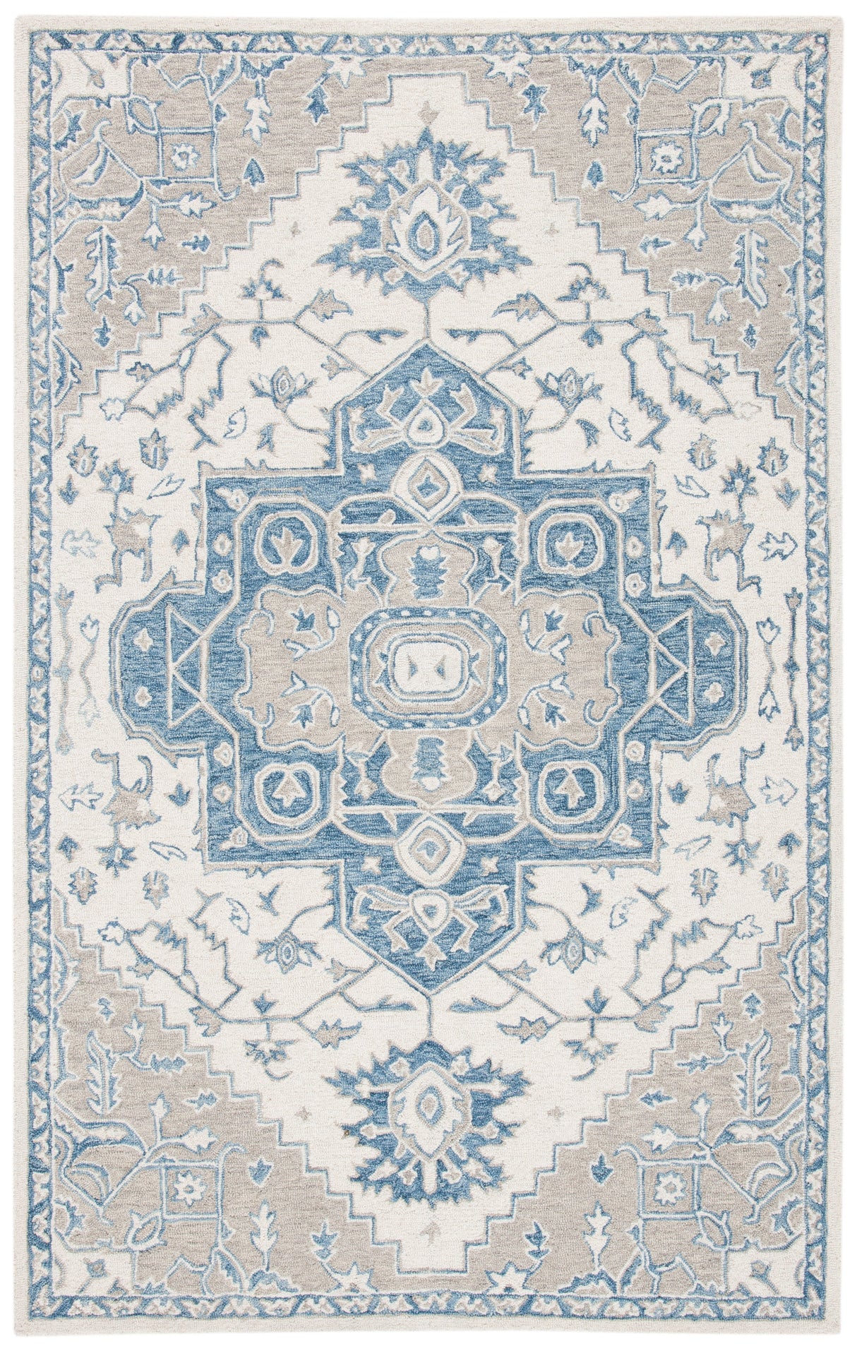 Safavieh Micro-Loop Mlp213M Ivory/Blue Rugs.