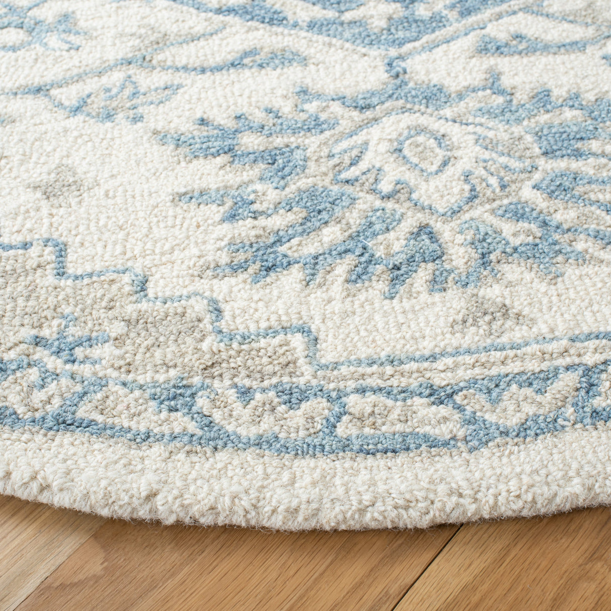 Safavieh Micro-Loop Mlp213M Ivory/Blue Rugs.