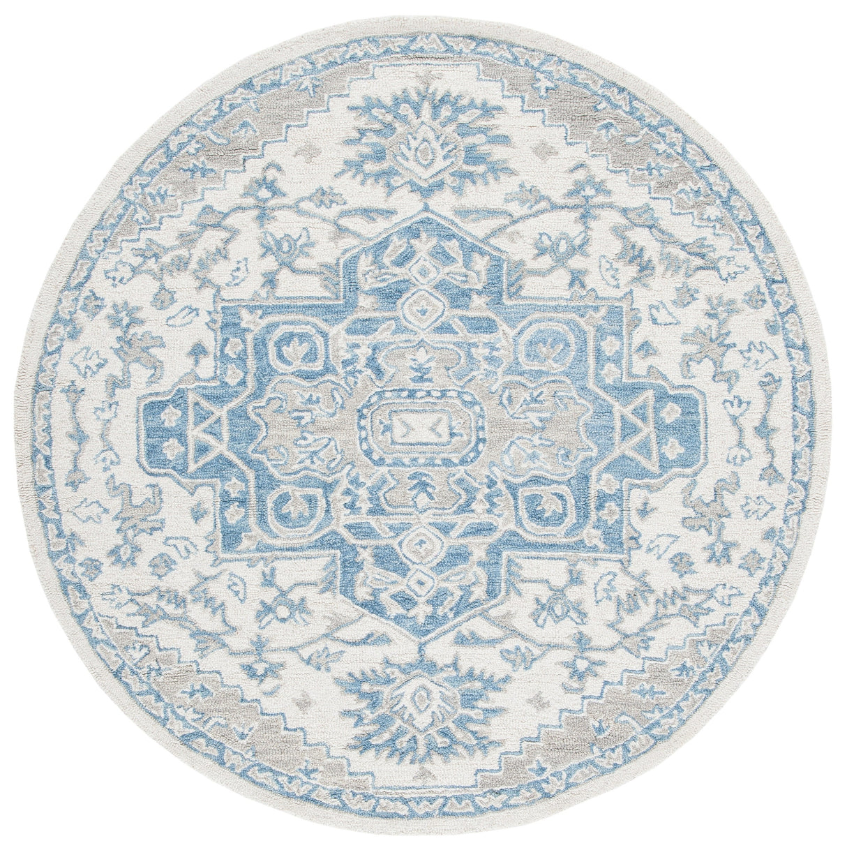 Safavieh Micro-Loop Mlp213M Ivory/Blue Rugs.