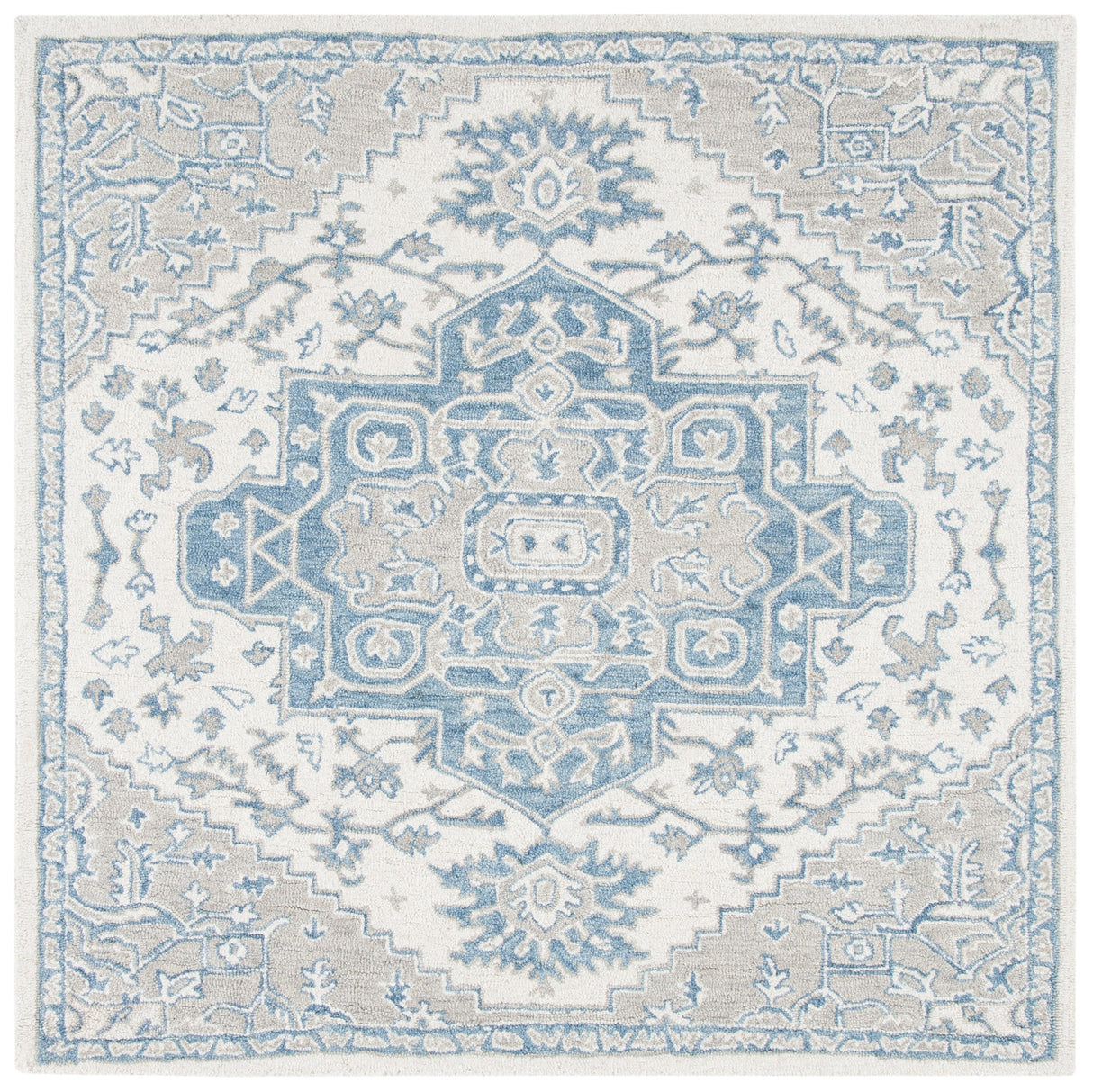 Safavieh Micro-Loop Mlp213M Ivory/Blue Rugs.