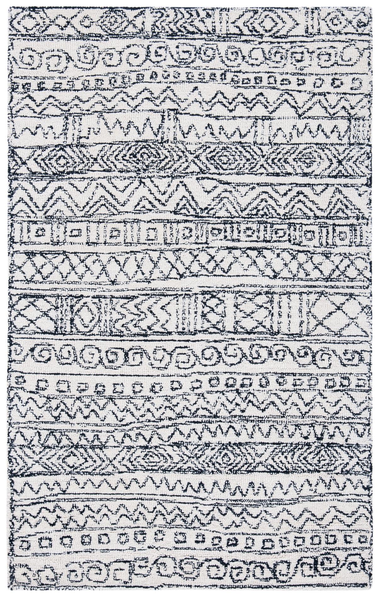 Safavieh Micro-Loop Mlp228A Ivory/Black Rugs.