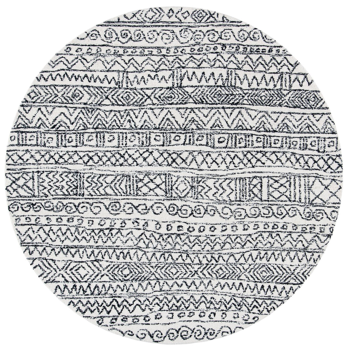 Safavieh Micro-Loop Mlp228A Ivory/Black Rugs.