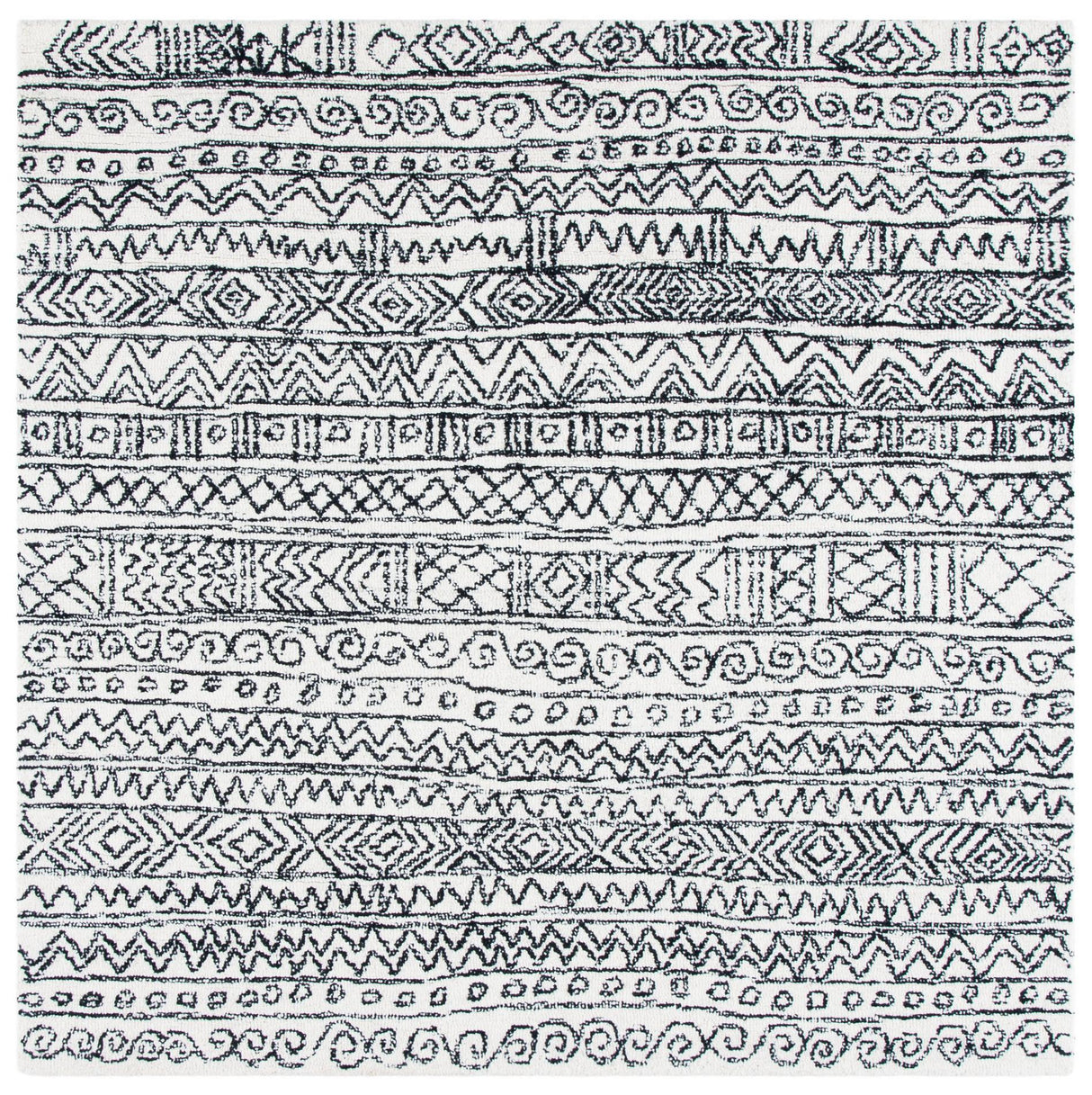 Safavieh Micro-Loop Mlp228A Ivory/Black Rugs.