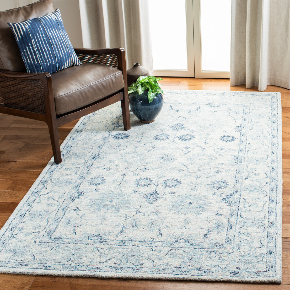Safavieh Micro-Loop Mlp276M Blue/Ivory Rugs.