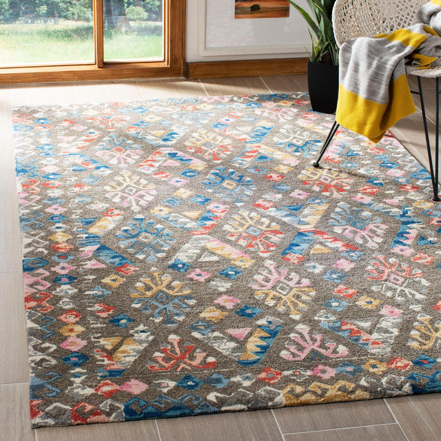 Safavieh Micro-Loop Mlp351F Grey/Blue Rugs.