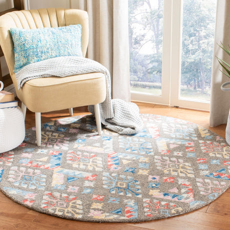 Safavieh Micro-Loop Mlp351F Grey/Blue Area Rug