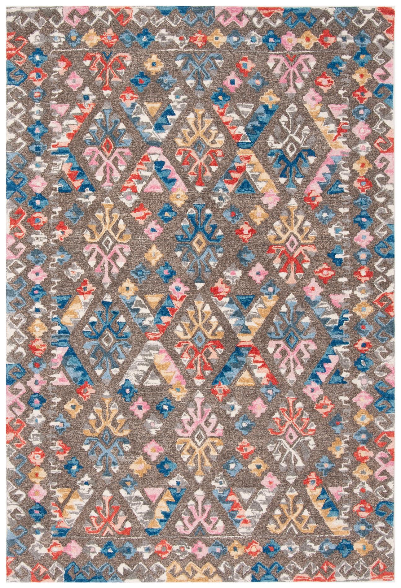 Safavieh Micro-Loop Mlp351F Grey/Blue Area Rug