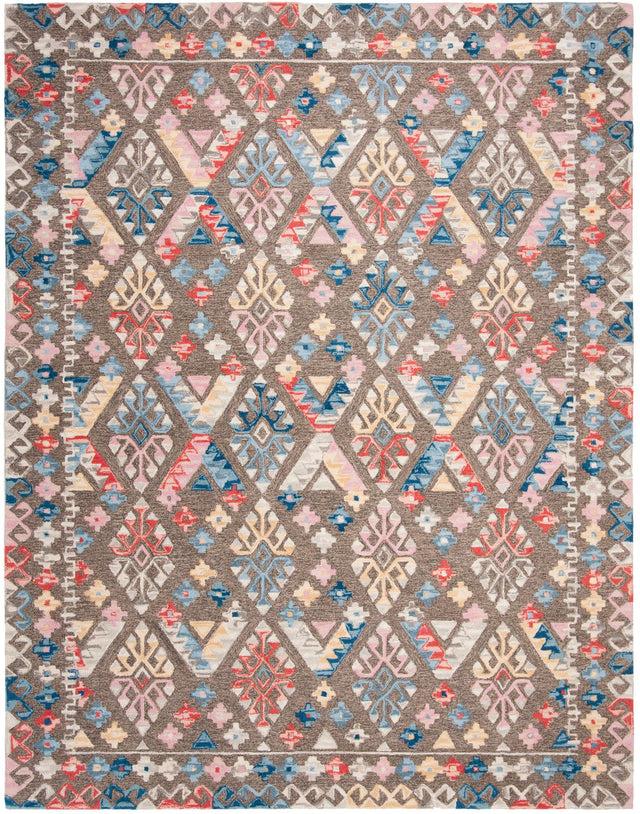 Safavieh Micro-Loop Mlp351F Grey/Blue Rugs.
