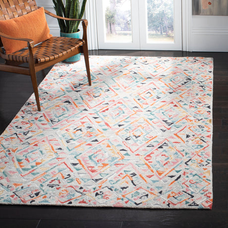 Safavieh Micro-Loop Mlp352F Grey/Pink Area Rug