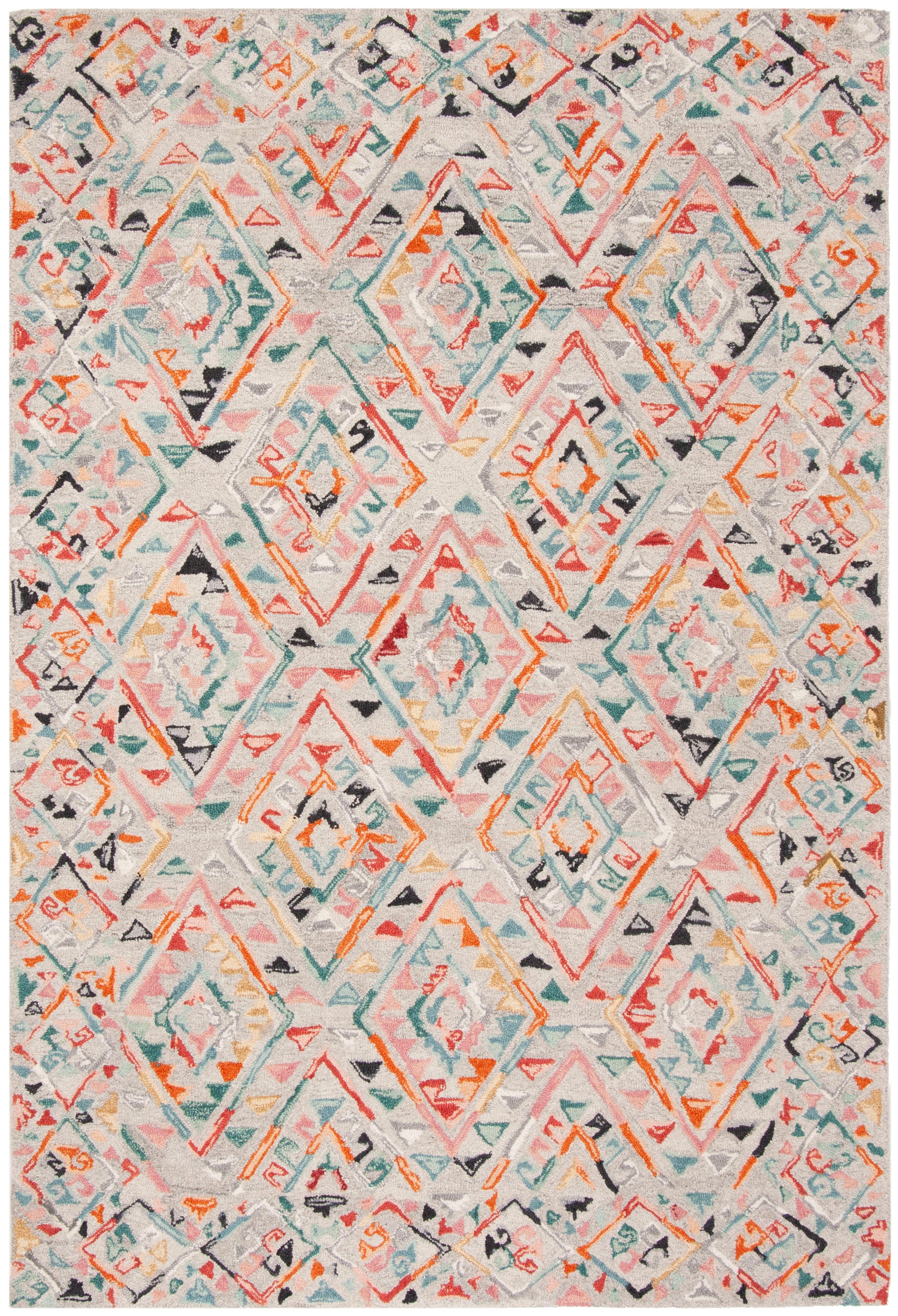 Safavieh Micro-Loop Mlp352F Grey/Pink Area Rug