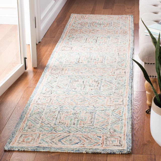 Safavieh Micro-Loop Mlp378M Blue/Green Rugs.