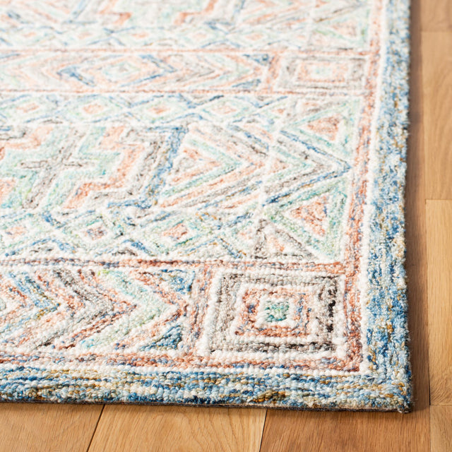 Safavieh Micro-Loop Mlp378M Blue/Green Rugs.
