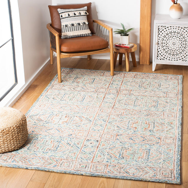 Safavieh Micro-Loop Mlp378M Blue/Green Rugs.