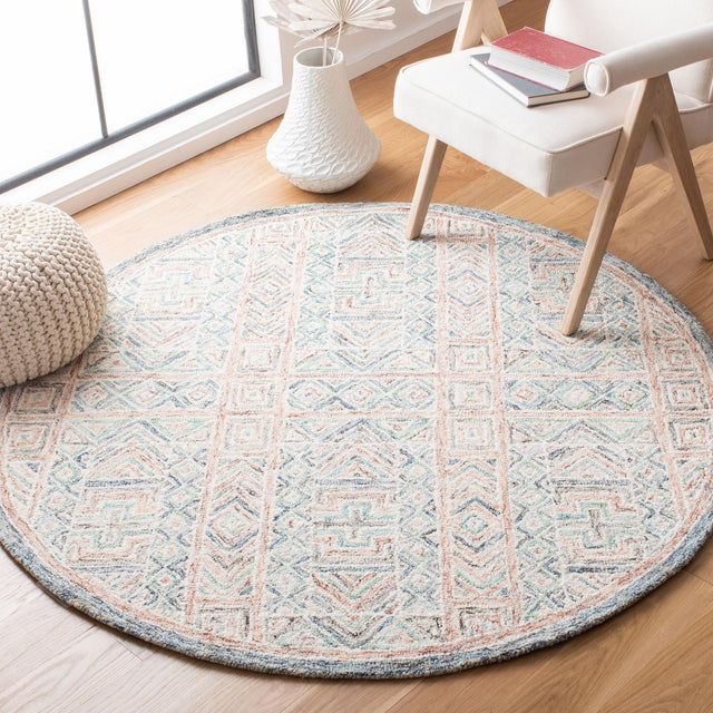 Safavieh Micro-Loop Mlp378M Blue/Green Rugs.