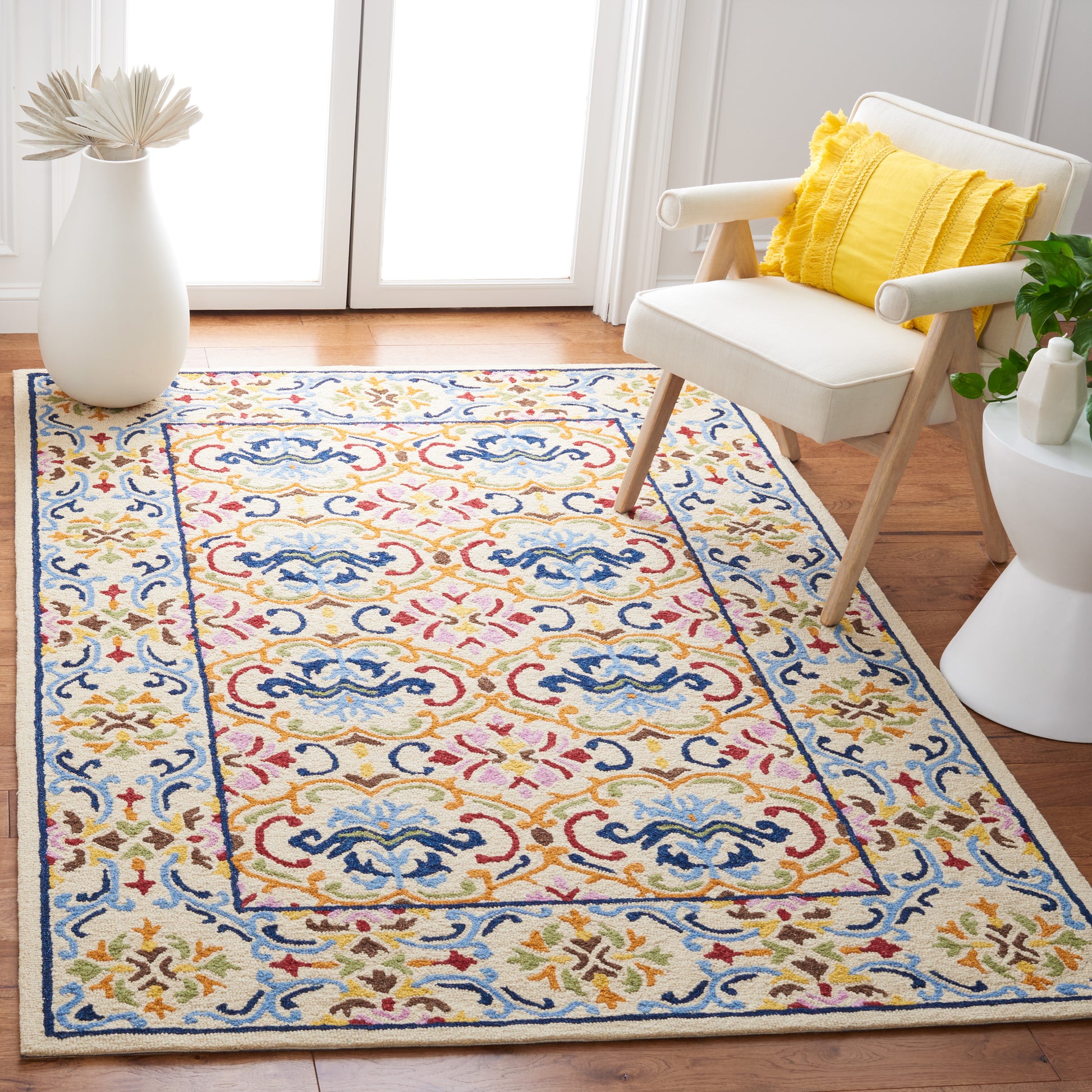 Safavieh Micro Loop Mlp380B Beige/Blue Area Rug