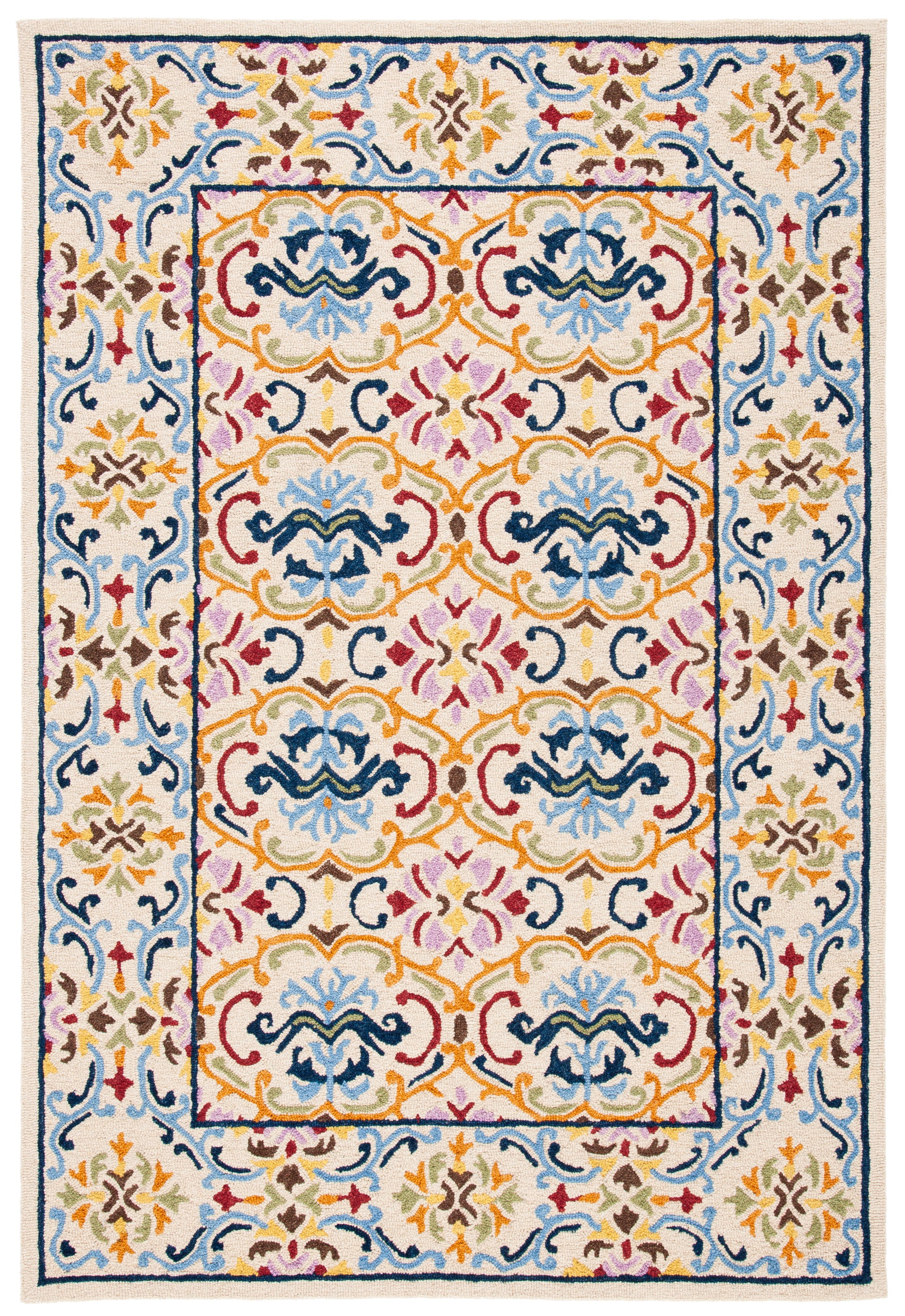 Safavieh Micro Loop Mlp380B Beige/Blue Area Rug