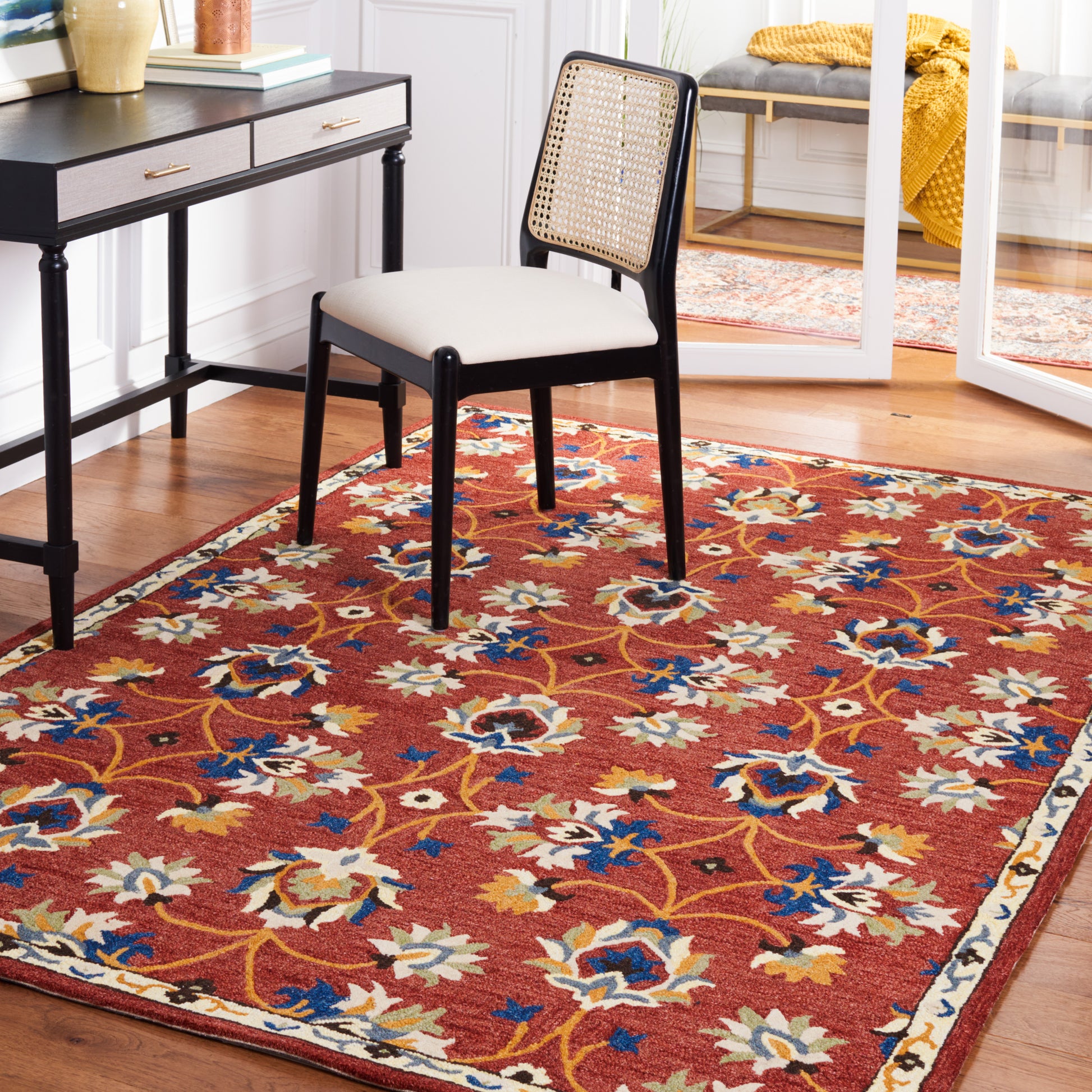 Safavieh Micro Loop Mlp383P Rust/Blue Area Rug