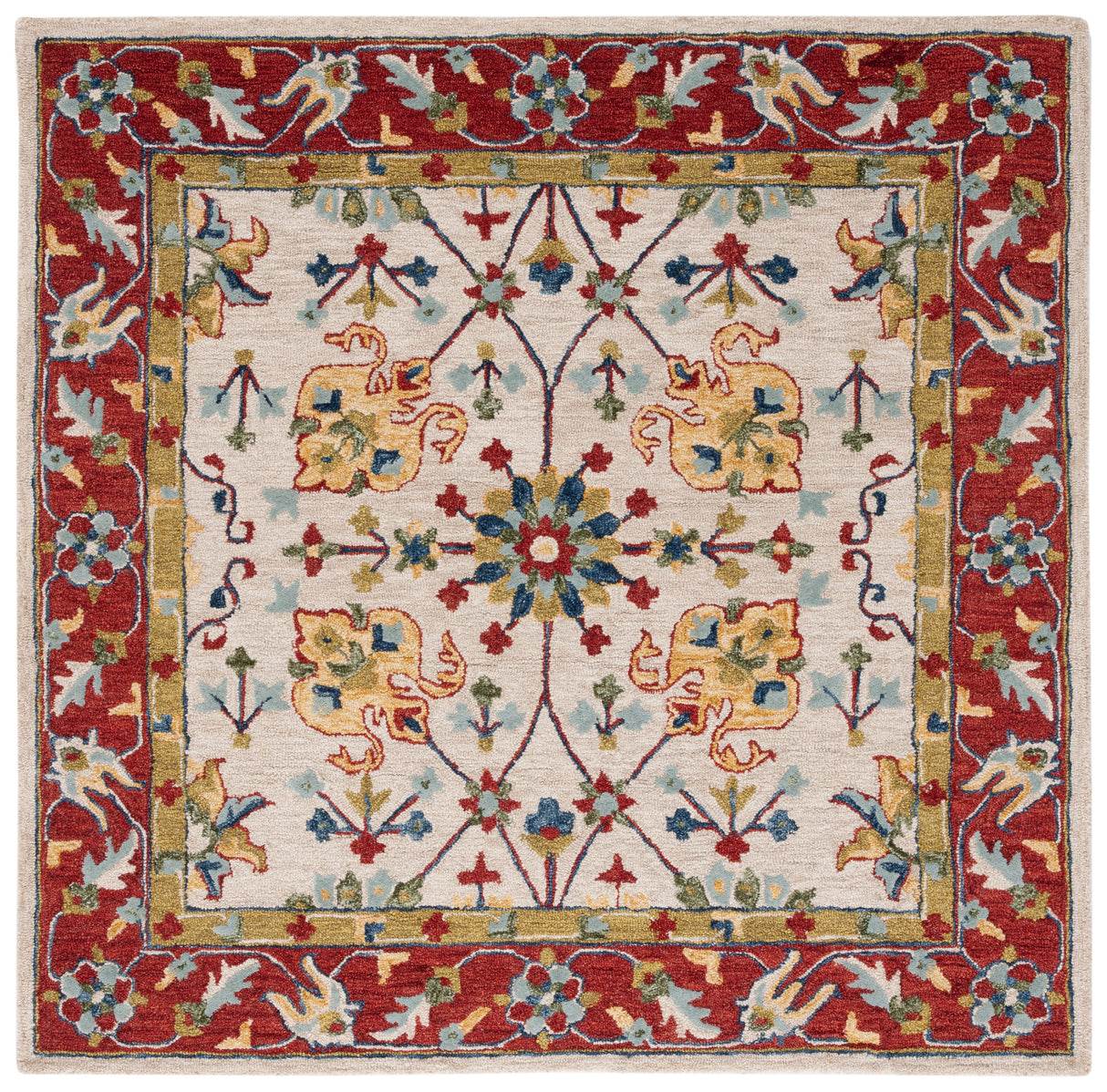 Safavieh Micro Loop Mlp386B Beige/Rust Rug.
