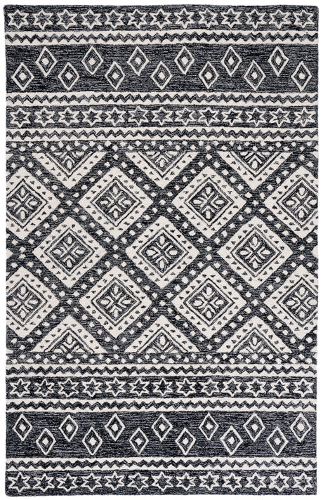 Safavieh Micro Loop Mlp501H Black/Grey Rug.