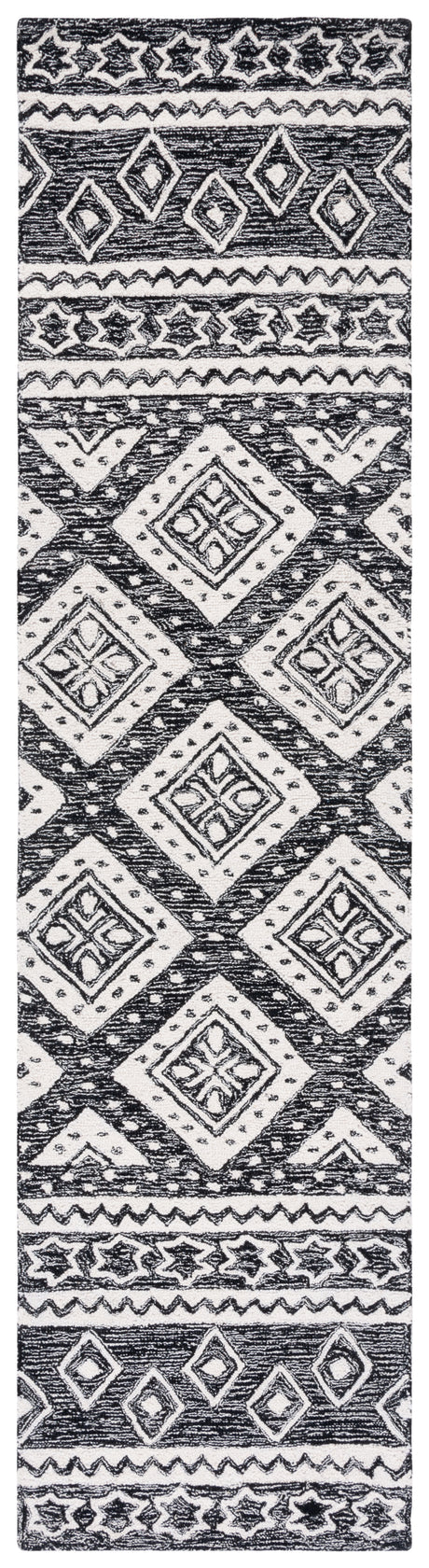 Safavieh Micro Loop Mlp501Z Black/Ivory Rug.