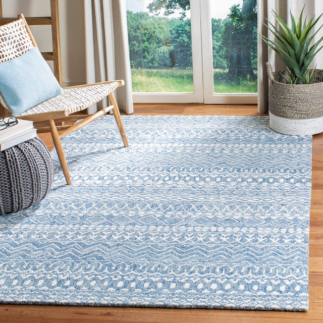 Safavieh Micro-Loop Mlp502M Blue/Ivory Rugs.