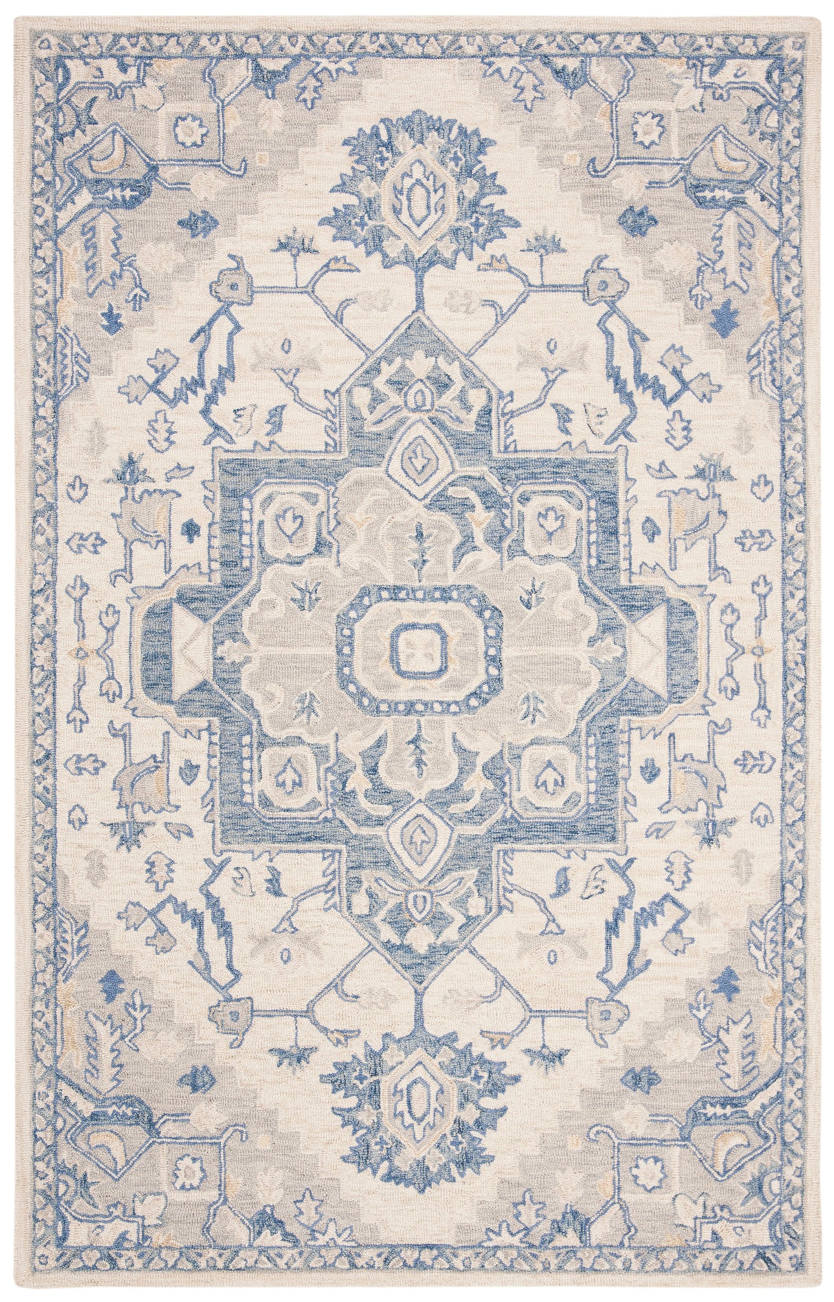 Safavieh Micro-Loop Mlp503G Ivory/Blue Rugs.