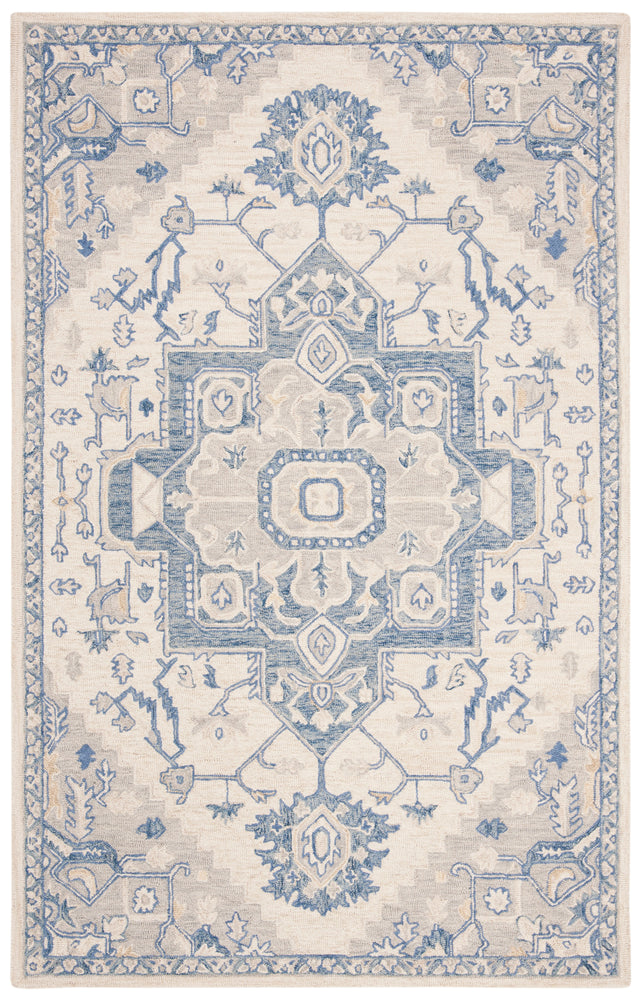 Safavieh Micro-Loop Mlp503G Ivory/Blue Rugs.