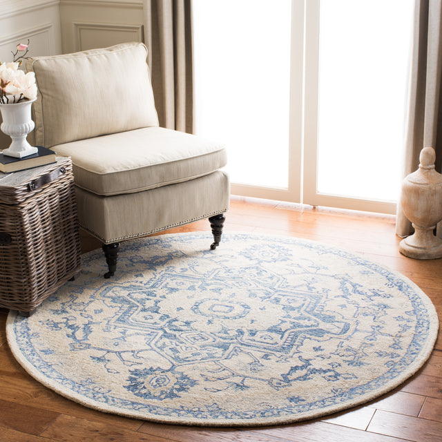 Safavieh Micro-Loop Mlp503G Ivory/Blue Rugs.