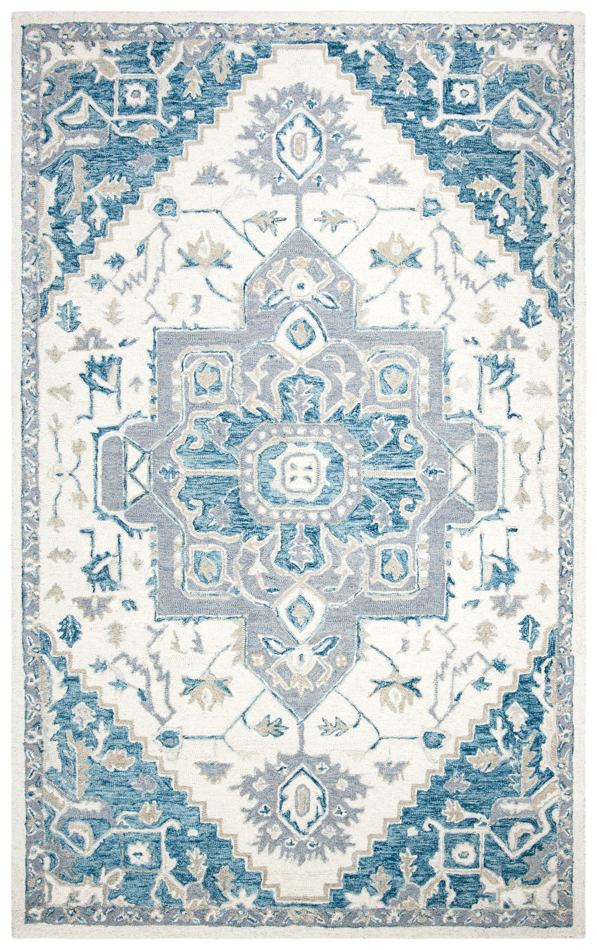 Safavieh Micro Loop Mlp503L Ivory/Navy Rug.
