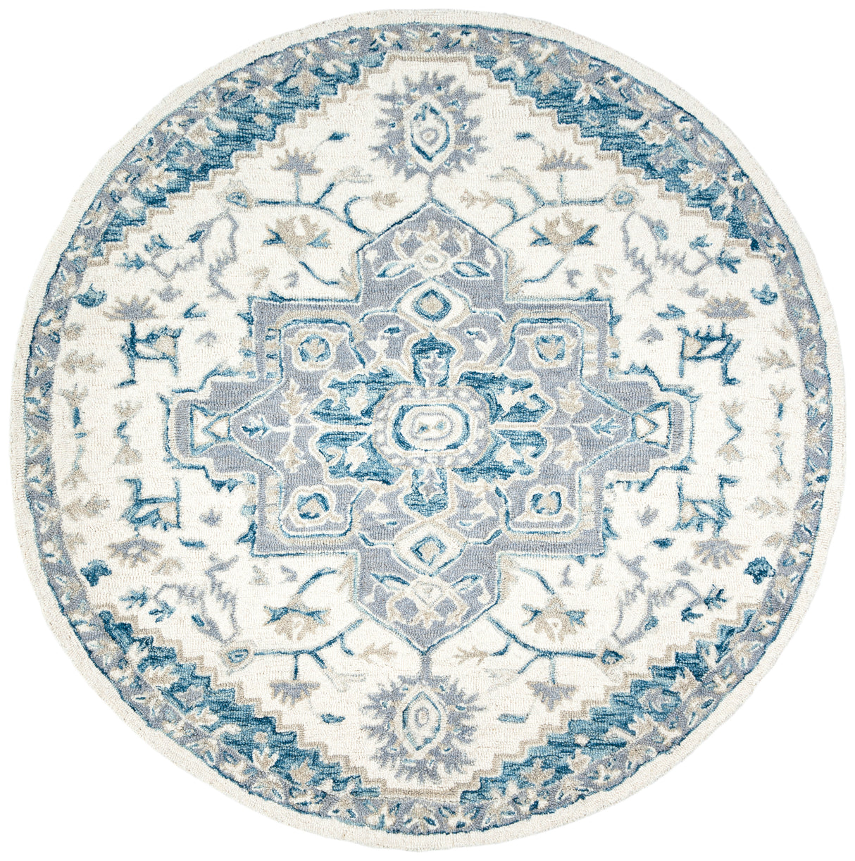 Safavieh Micro Loop Mlp503L Ivory/Navy Rug.