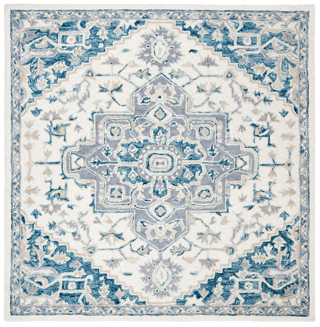 Safavieh Micro Loop Mlp503L Ivory/Navy Rug.