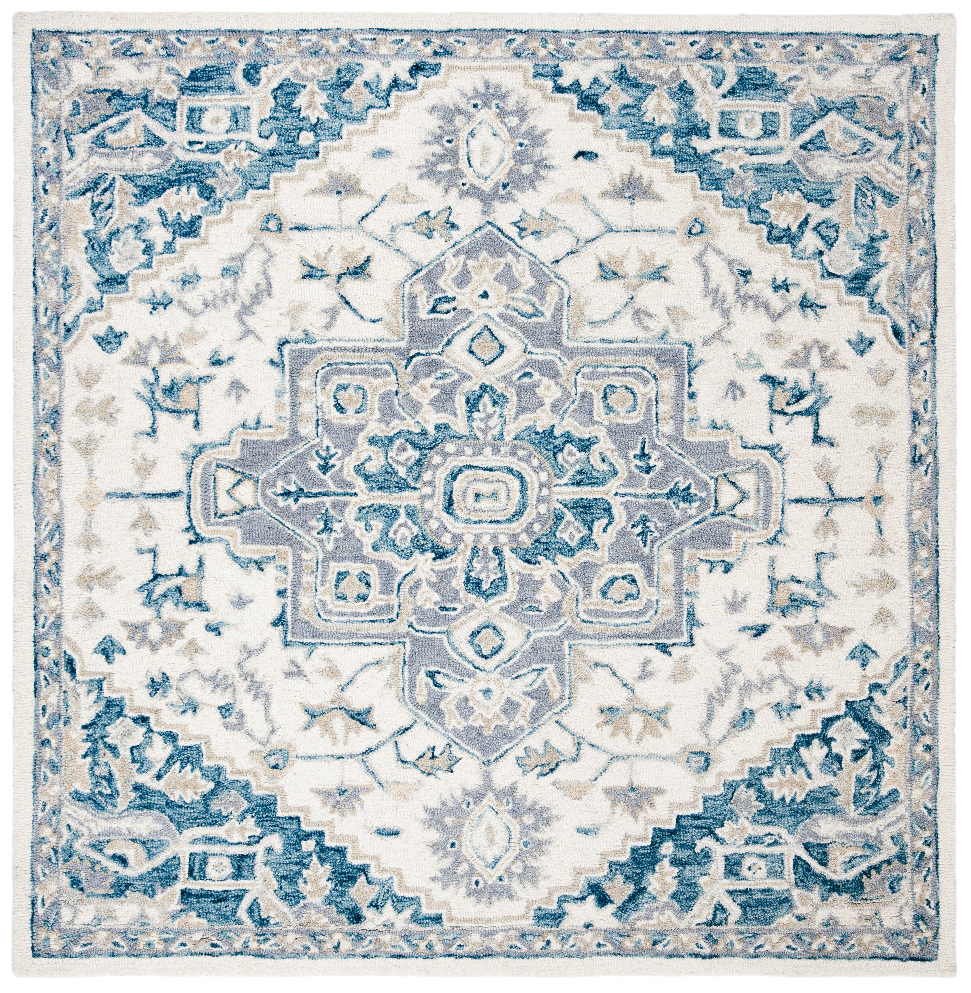 Safavieh Micro-Loop Mlp503L Ivory/Navy Area Rug