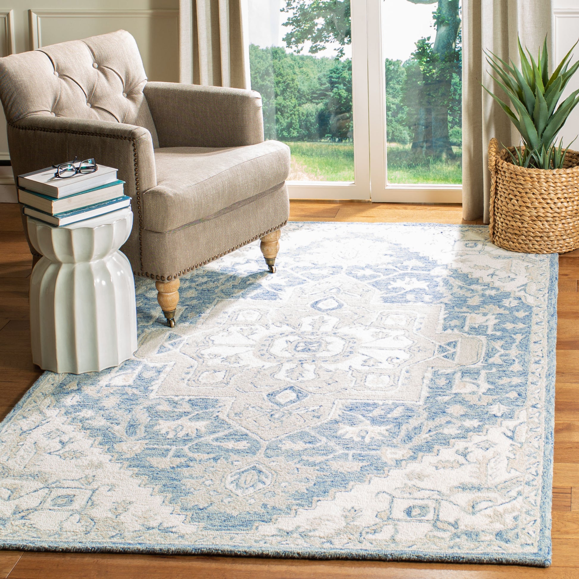 Safavieh Micro-Loop Mlp503M Blue/Ivory Area Rug