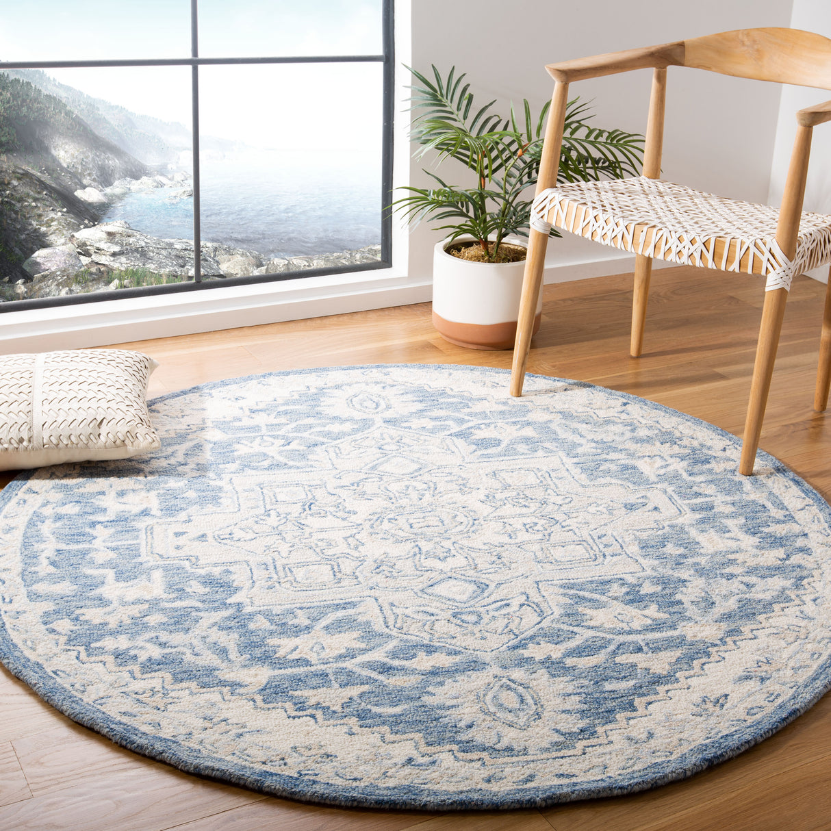 Safavieh Micro-Loop Mlp503M Blue/Ivory Rugs.