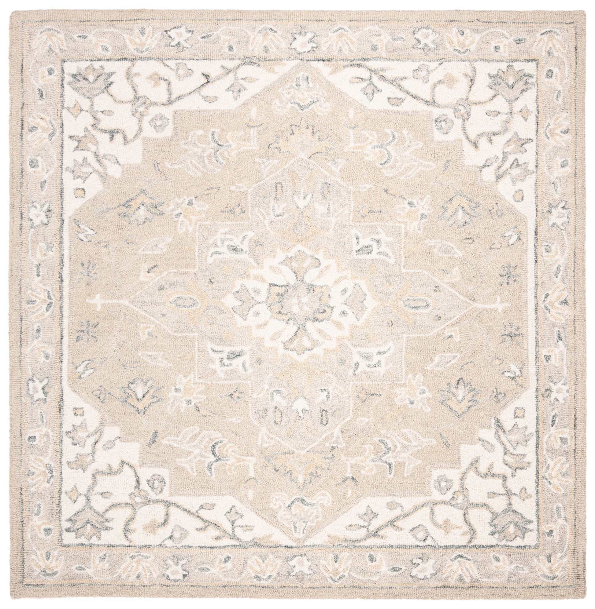 Safavieh Micro-Loop Mlp505F Light Grey/Ivory Area Rug