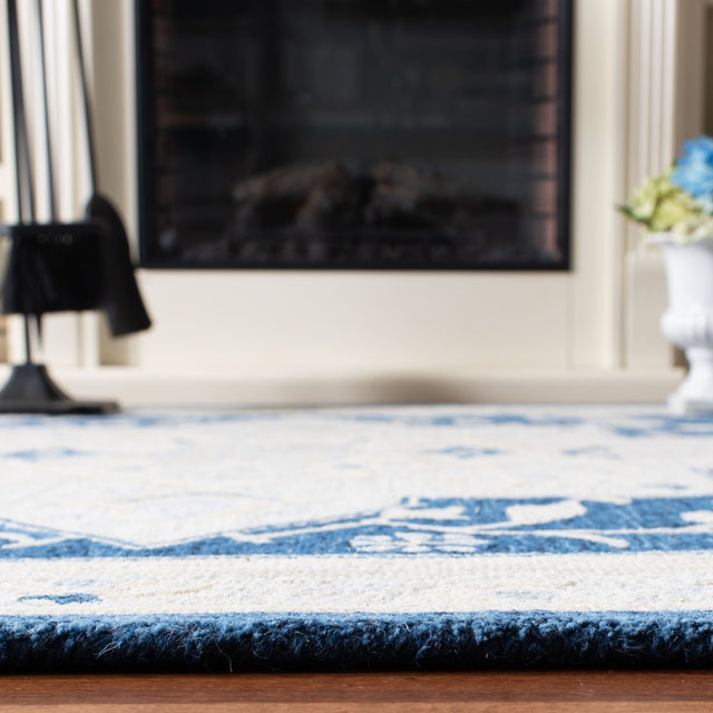 Safavieh Micro-Loop Mlp505N Navy/Ivory Rugs.